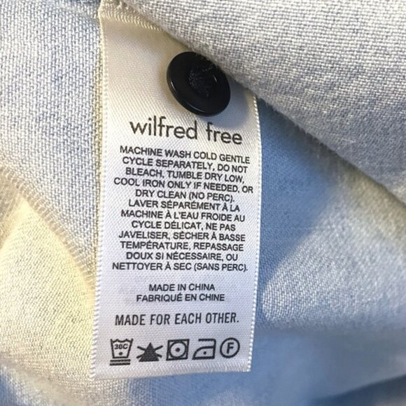 NWT Aritzia New Wilfred Free Pale Denim Shirt Style Auteur Coastal Western Sz L - Picture 12 of 13